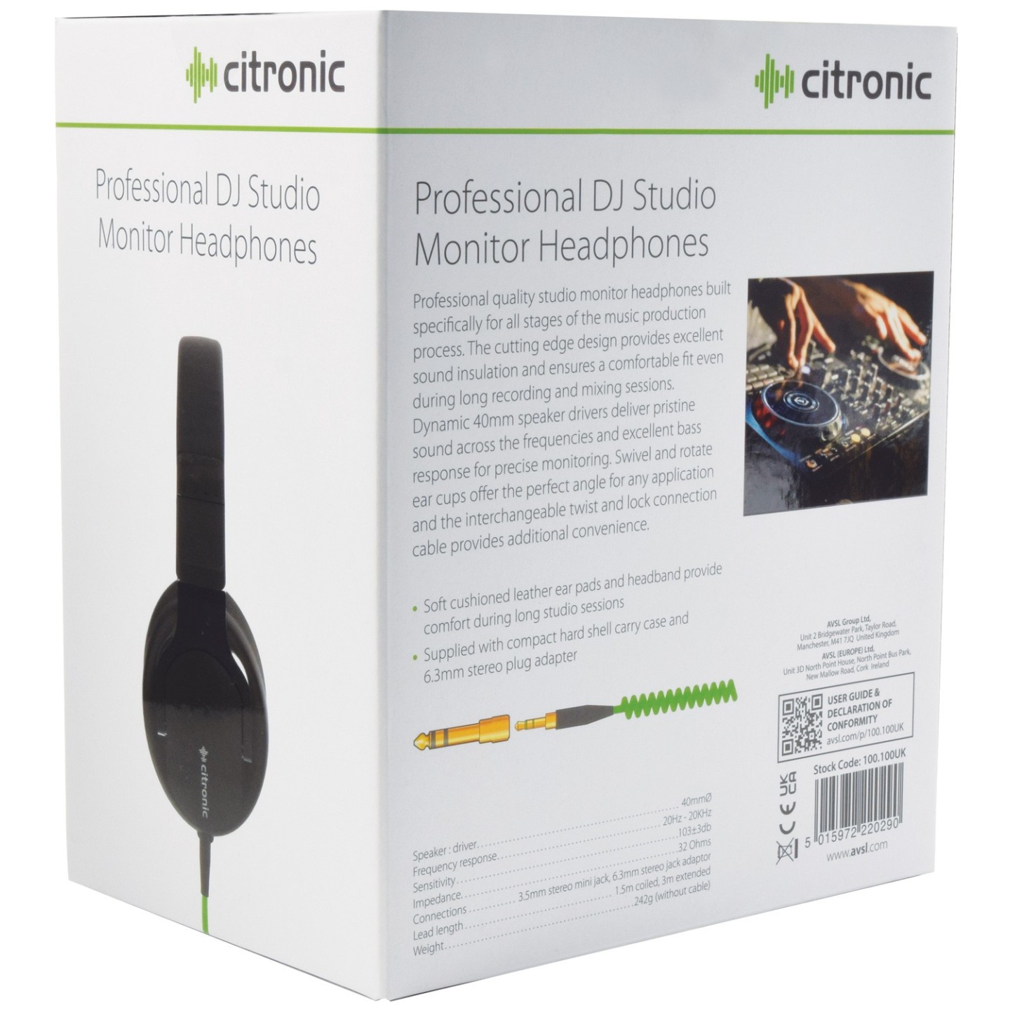 Citronic CPH40 Pro DJ Studio - 100.100UK - Headphones — Buy in Cyprus with Fast Delivery