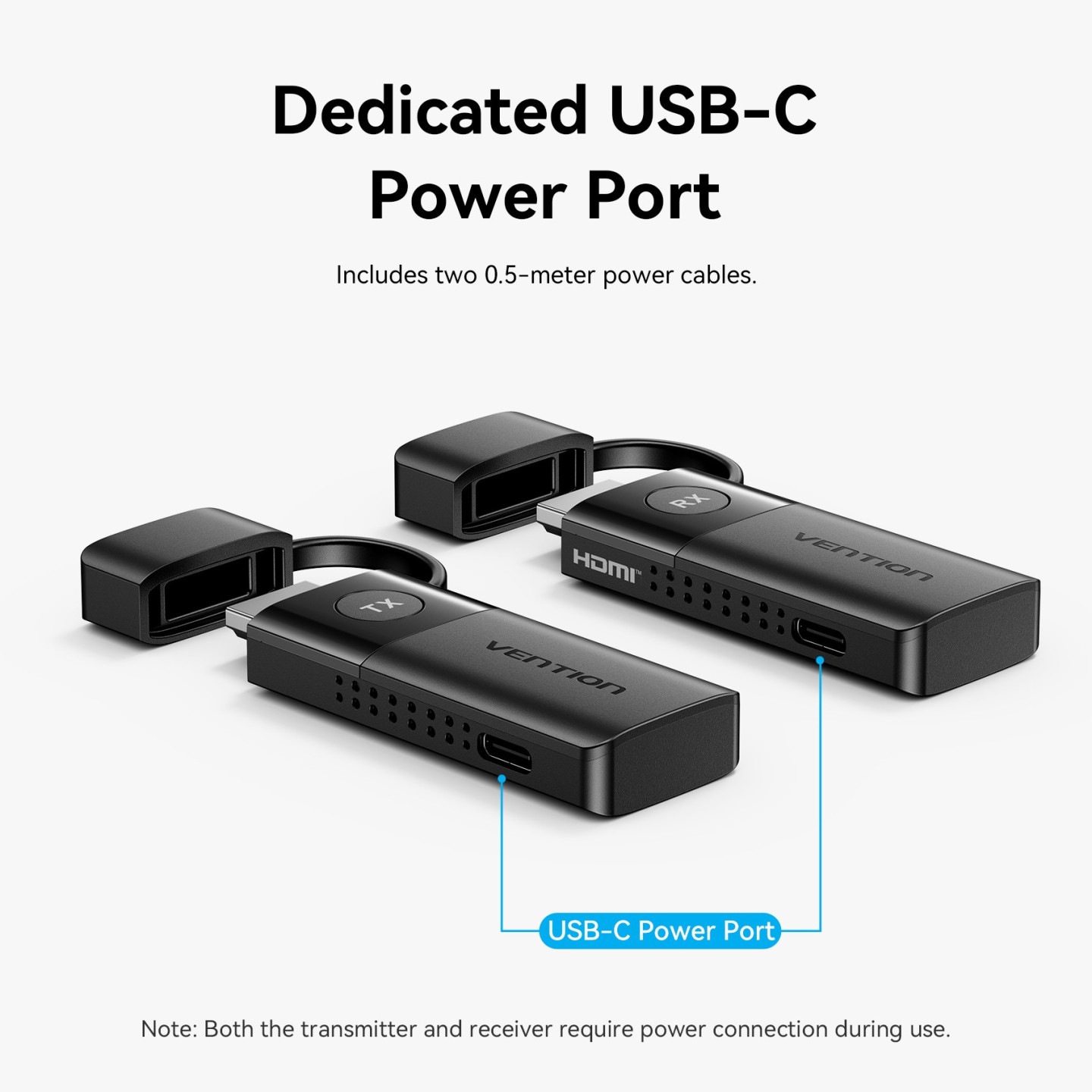 Vention HDMI Wireless Transmitter and Receiver - ADKB0 - HDMI Wireless Transmitter and Receiver Black