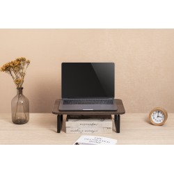 Brateck STB-111-01 Fixed Monitor Riser Stand - Teak/Black (Boxed) — Buy in Cyprus with Fast Delivery