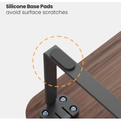 Brateck STB-111-01 Fixed Monitor Riser Stand - Teak/Black (Boxed) — Buy in Cyprus with Fast Delivery