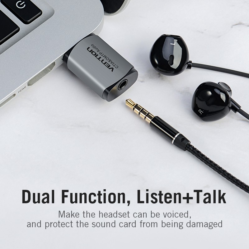 Vention CDLH0 USB-A to 3.5mm External Sound Card (Boxed) — Buy in Cyprus with Fast Delivery