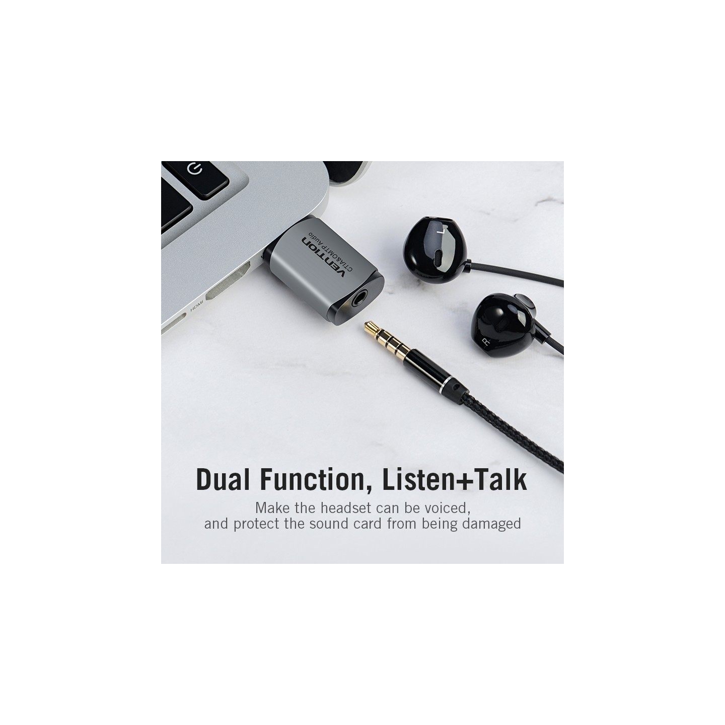 Vention CDLH0 USB-A to 3.5mm External Sound Card (Boxed) — Buy in Cyprus with Fast Delivery