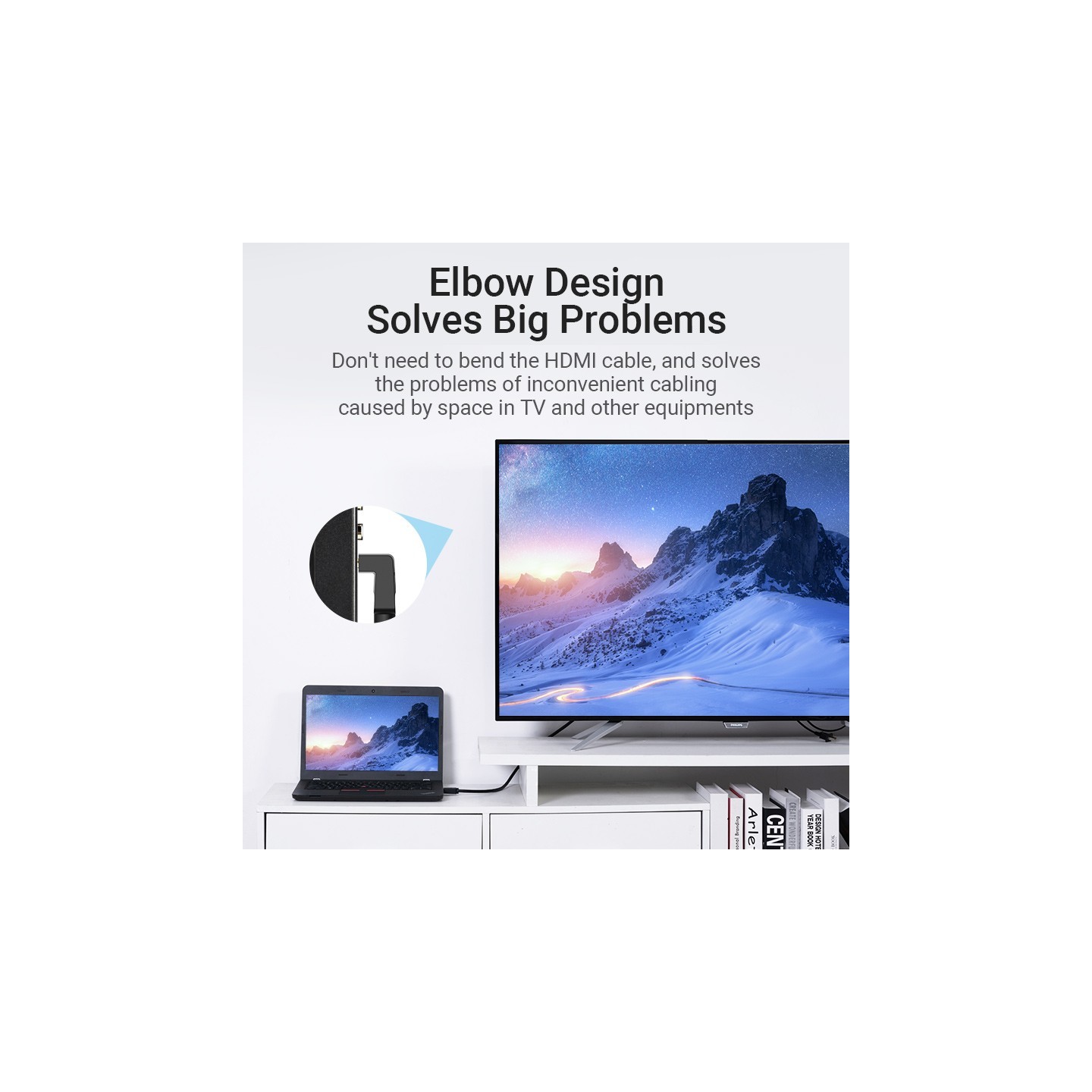 Vention HDMI Cable - AARBH - Right Angle 90 Degrees 2.0m — Buy in Cyprus with Fast Delivery