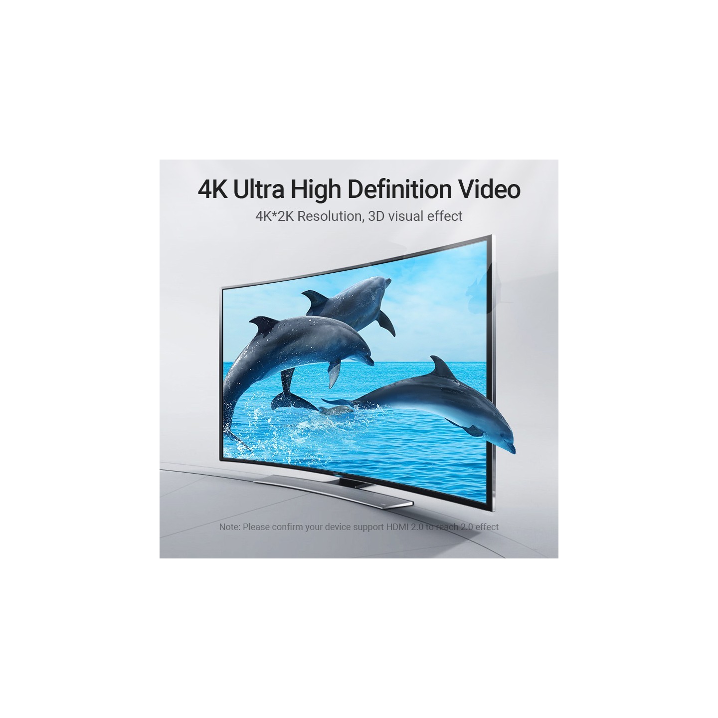 Vention HDMI Cable - AARBH - Right Angle 90 Degrees 2.0m — Buy in Cyprus with Fast Delivery