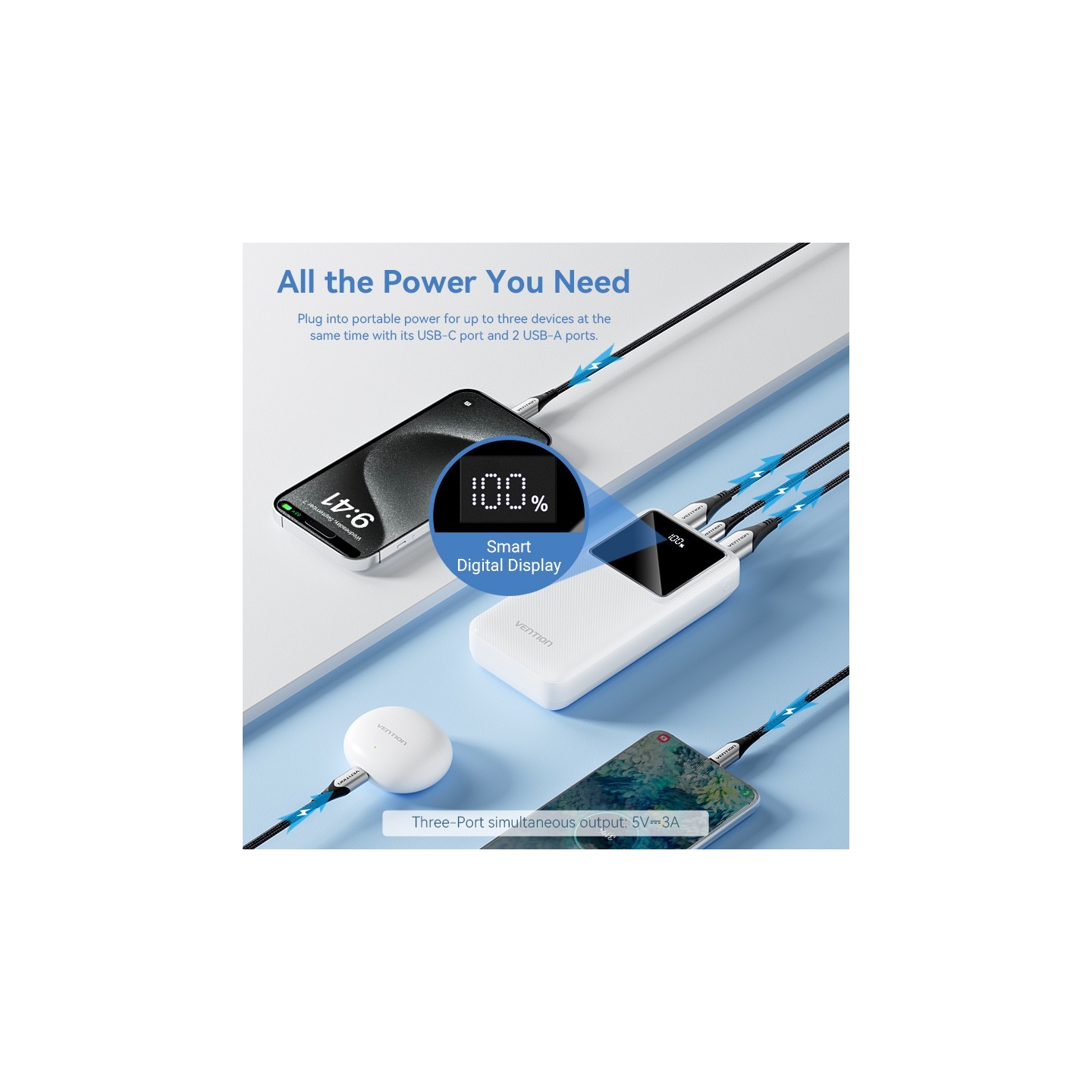 Vention Powerbank - FHLB0 - 20000mAh 22.5W Black — Buy in Cyprus with Fast Delivery