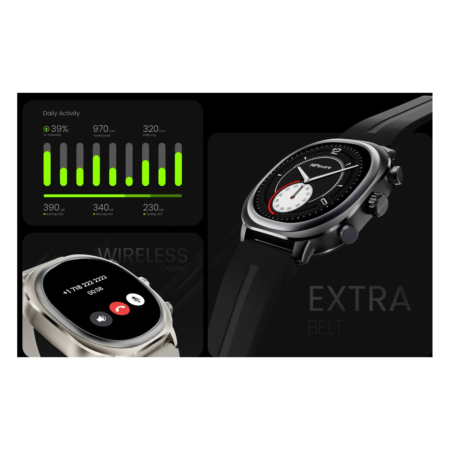 HiFuture Lifestyle SmartWatch - AIX Lite - Silver Grey — Buy in Cyprus with Fast Delivery