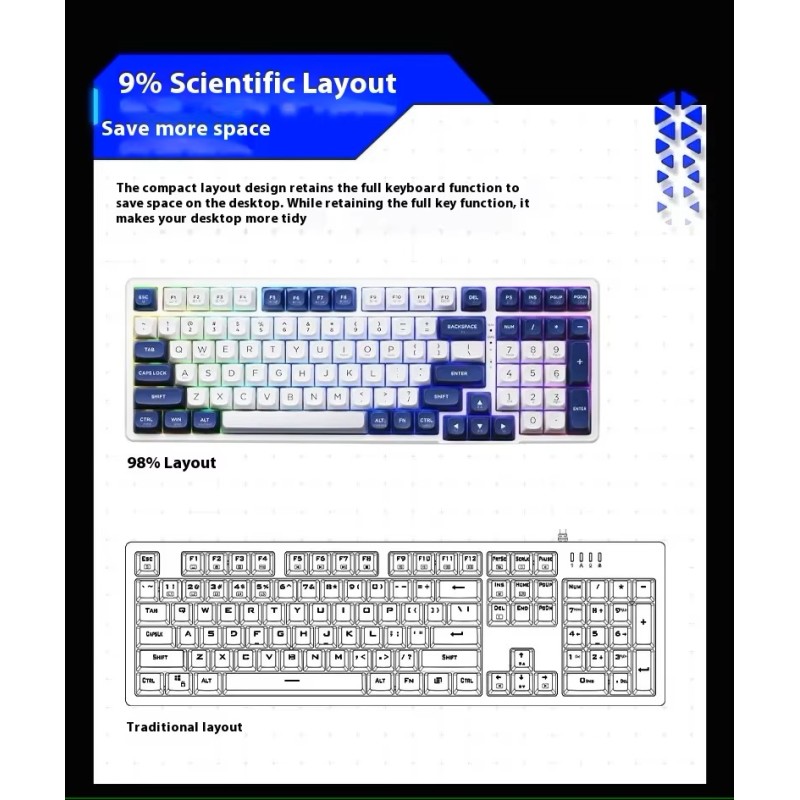 Buy Thunderobot GASKET Mechanical Keyboard - K98 - Trimode 2.4GHz-BT-USBC 99 Red... in Cyprus, Nicosia, Limassol, Larnaka, Pafos