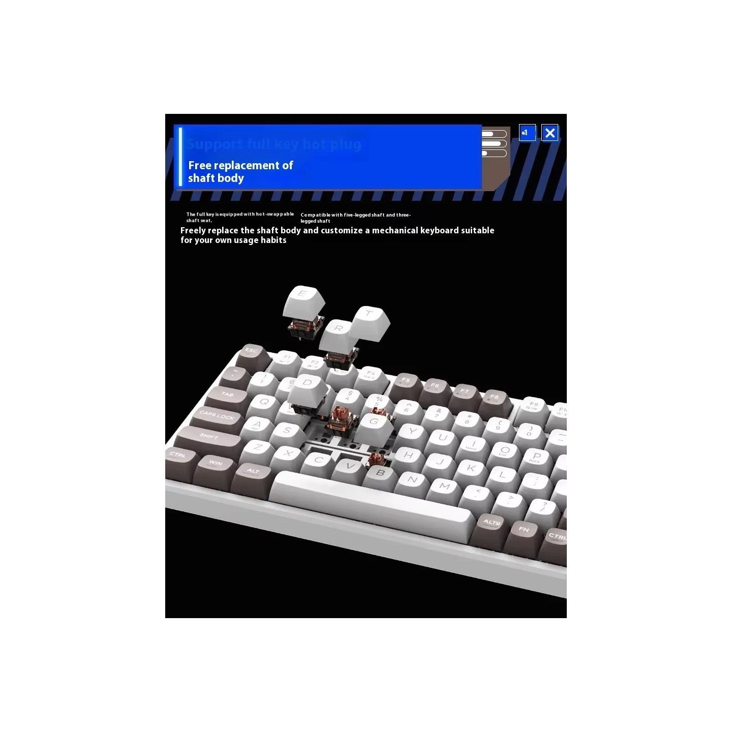 Thunderobot GASKET K98 Mechanical Keyboard - Tri-Mode 99-Key HiFi Linear White-Blue (Boxed) — Buy in Cyprus with Fast Delivery