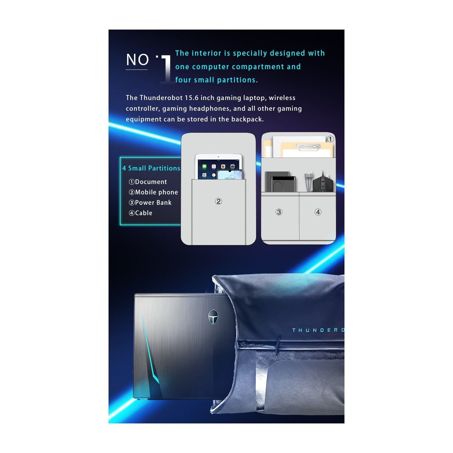 Thunderobot Dark Warrior Laptop Backpack - 15 6 — Buy in Cyprus with Fast Delivery