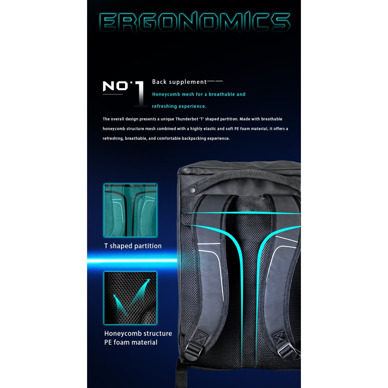 Thunderobot Dark Warrior Laptop Backpack 15.6" 15L – 7 Compartments | Armenius Store