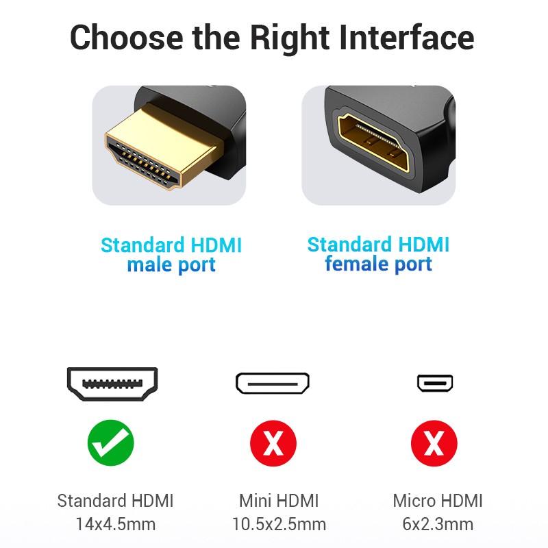 Buy Vention HDMI Adaptor - AIMB0 - HDMI Adaptor Male to Female 4K60Hz in Cyprus, Nicosia, Limassol, Larnaka, Pafos