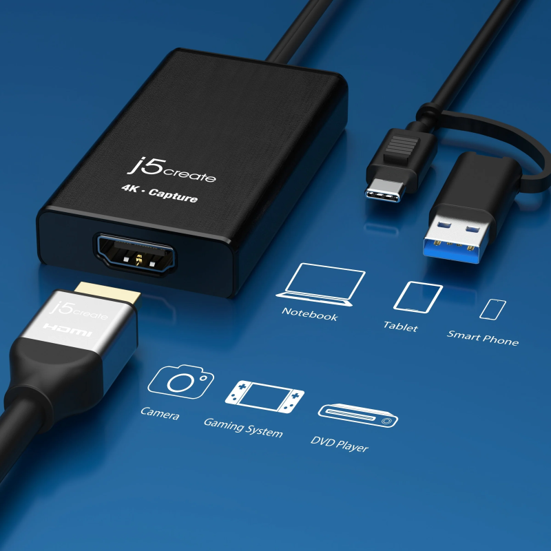 Buy j5create Capture Card - JVA11 - HDMI to USB-C A 2K Windows Android in Cyprus, Nicosia, Limassol, Larnaka, Pafos