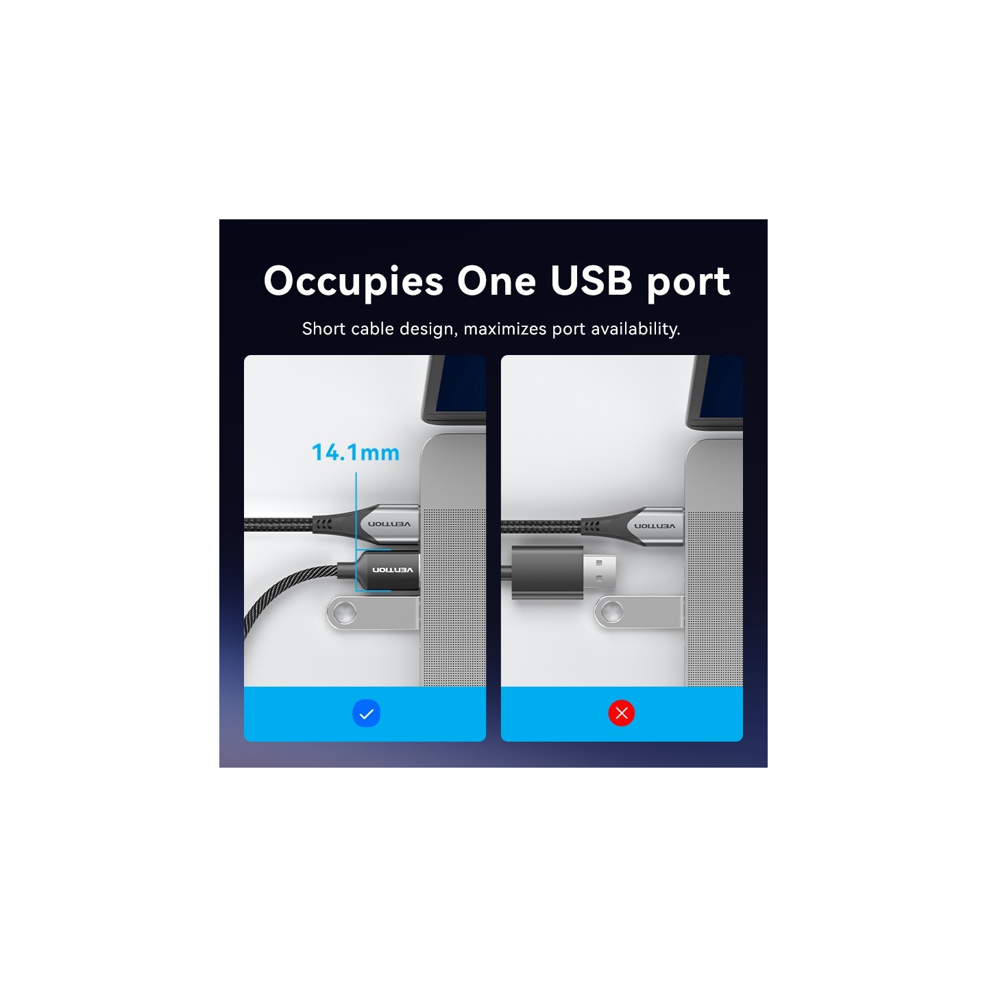 Vention Audio Converter USB-A to 1x3.5mm 1.0m Cable - CVEBF - Braided — Buy in Cyprus with Fast Delivery