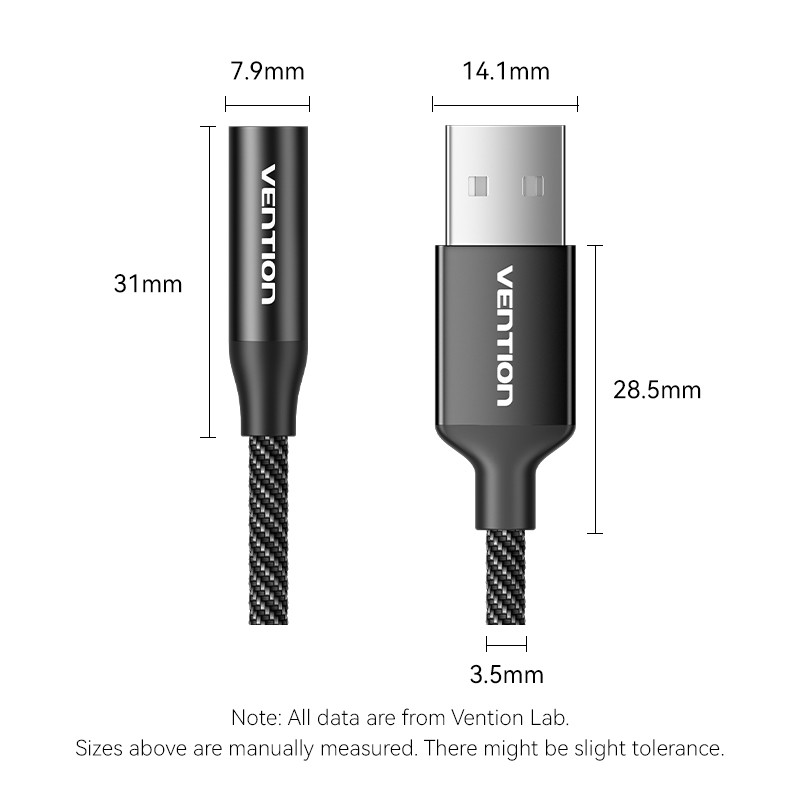 Buy Vention Audio Converter USB-A to 1x3.5mm 1.0m Cable - CVEBF - Braided in Cyprus, Nicosia, Limassol, Larnaka, Pafos