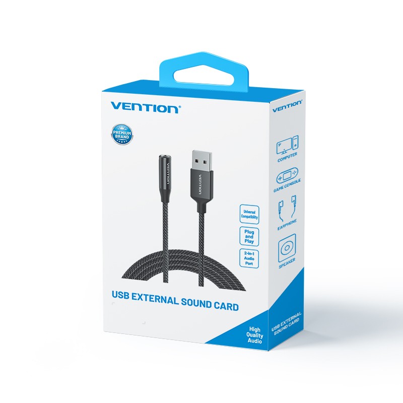 Buy Vention Audio Converter USB-A to 1x3.5mm 1.0m Cable - CVEBF - Braided in Cyprus, Nicosia, Limassol, Larnaka, Pafos