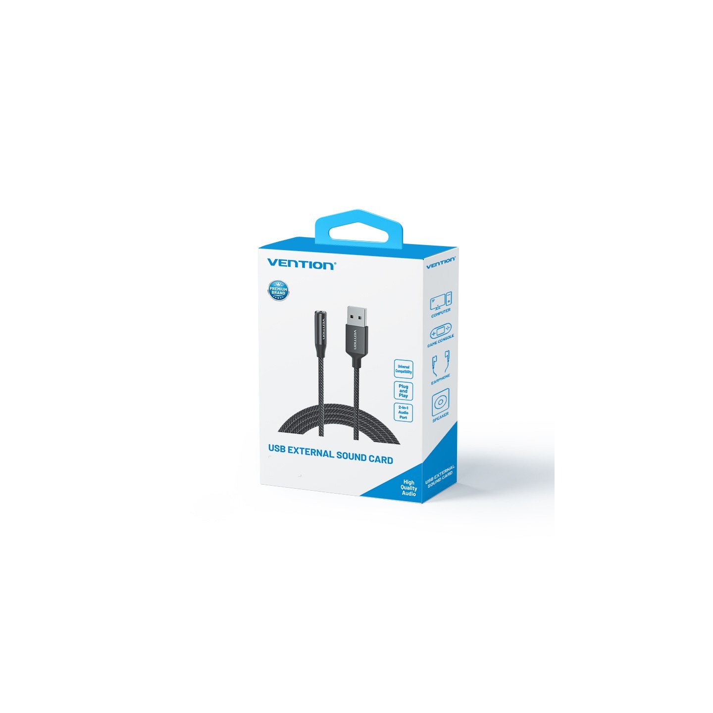 Vention Audio Converter USB-A to 1x3.5mm 1.0m Cable - CVEBF - Braided — Buy in Cyprus with Fast Delivery