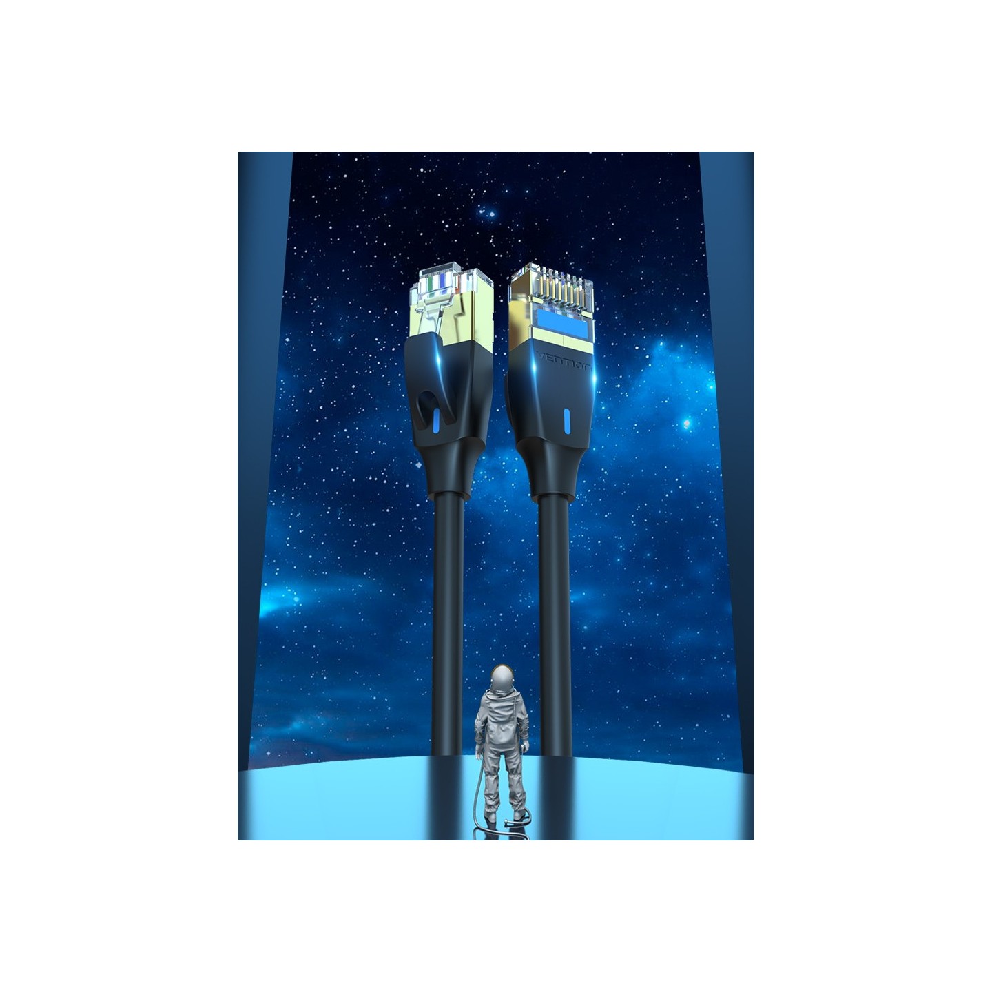 Vention Network Cable CAT8 SFTP Slim 2.0m Black - IKIBH - CAT8 SFTP Slim 2.0m Black — Buy in Cyprus with Fast Delivery