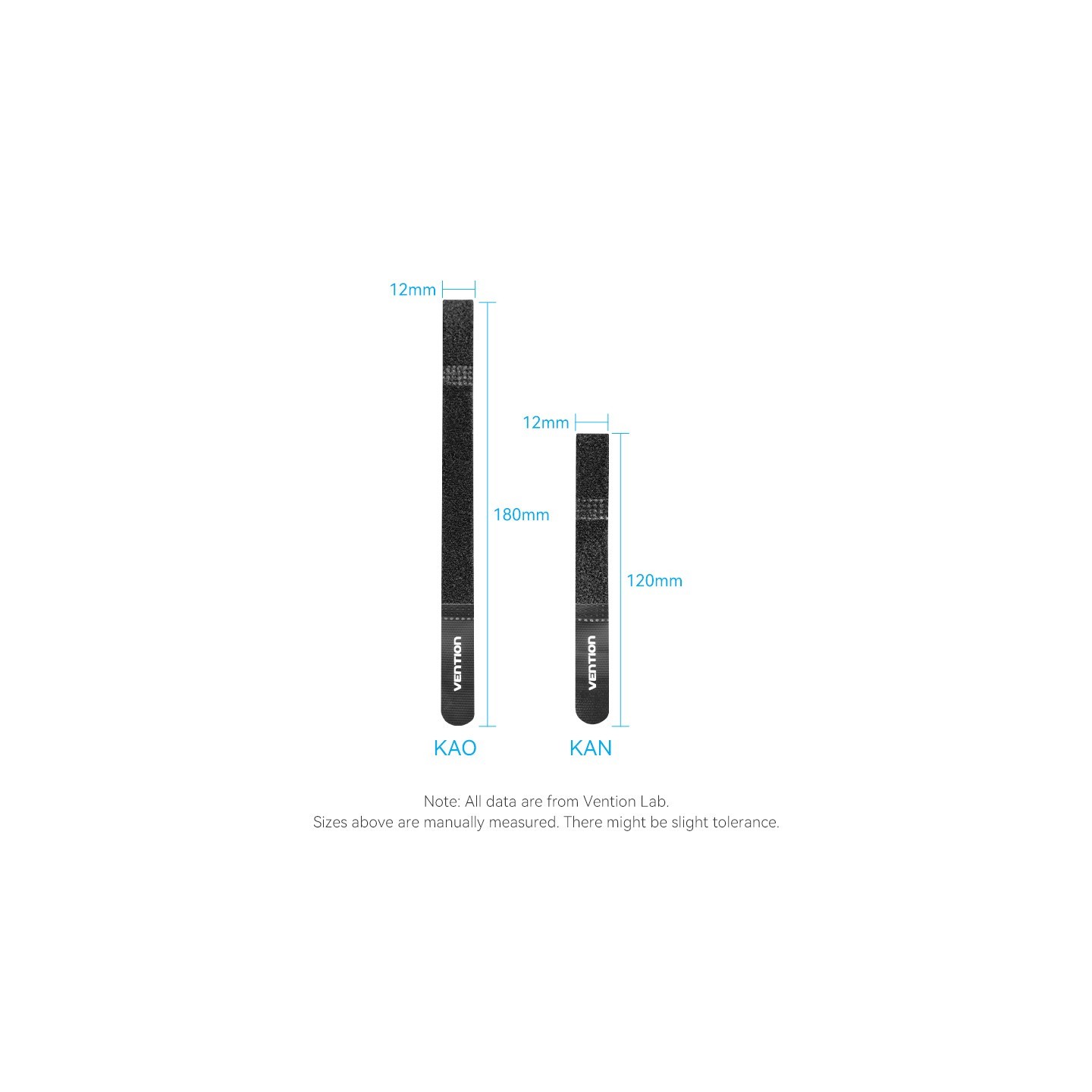 Vention Cable Organiser Hook & Loop Cable Tie - KANB0-10 - 120mm, 10 Pcs — Buy in Cyprus with Fast Delivery