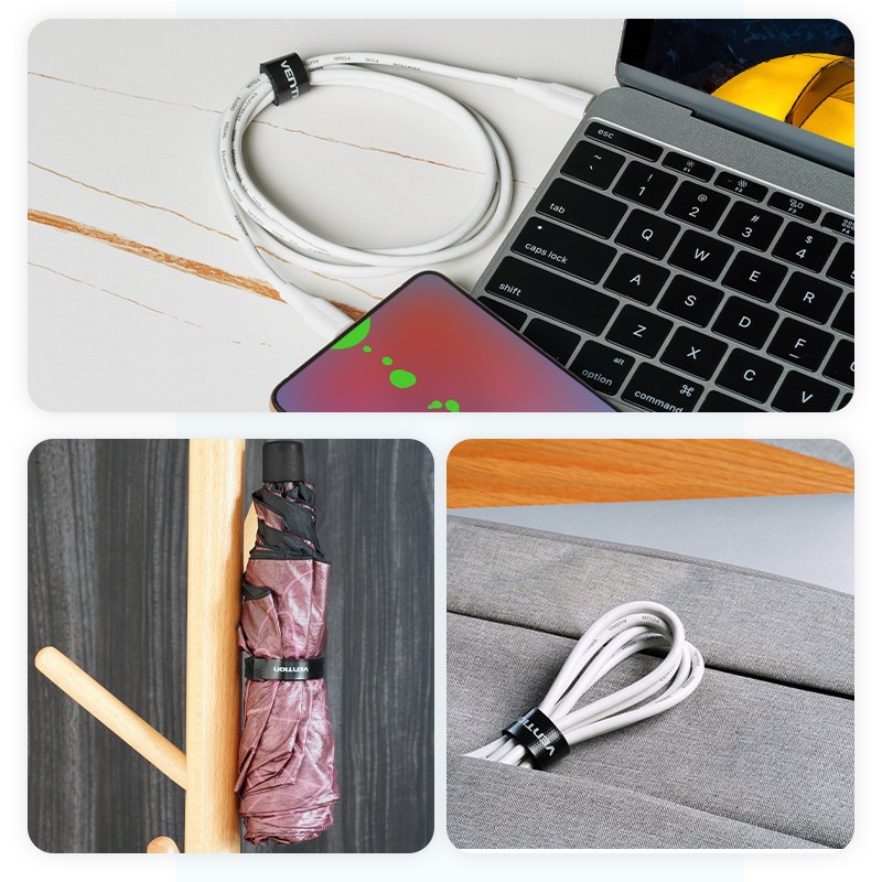 Buy Vention Cable Organiser Hook & Loop Cable Tie - KANB0-10 - 120mm, 10 Pcs in Cyprus, Nicosia, Limassol, Larnaka, Pafos