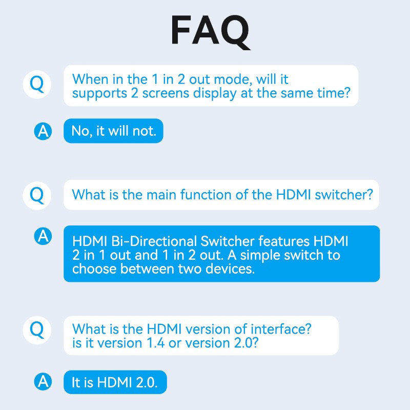 Buy Vention HDMI Switch - AKOB0 - 2-Port 4K 2.0 Bi-Directional in Cyprus, Nicosia, Limassol, Larnaka, Pafos