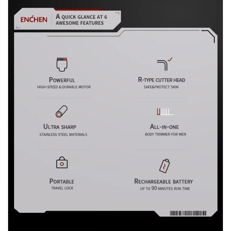 Buy Enchen Body Hair Trimmer - BEARDO 2 - USB-C 1200mAh in Cyprus, Nicosia, Limassol, Larnaka, Pafos