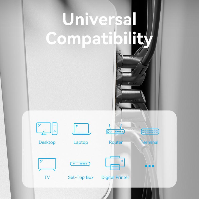 Buy Vention Network Cable - IKLBJ - Cat8 SFTP Rotate Right Angle Slim 5.0m Black in Cyprus, Nicosia, Limassol, Larnaka, Pafos
