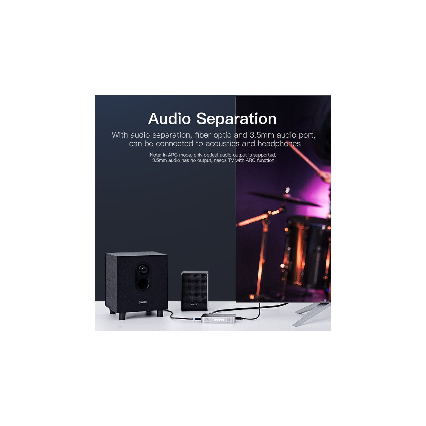 Vention HDMI Switch - AFJH0 - 3-Port 4K 1.4 with Audio Separation — Buy in Cyprus with Fast Delivery