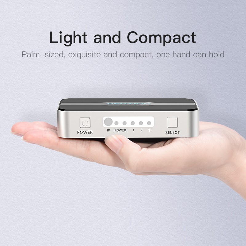 Buy Vention HDMI Switch - AFJH0 - 3-Port 4K 1.4 with Audio Separation in Cyprus, Nicosia, Limassol, Larnaka, Pafos