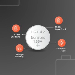 Buy Uniross Alkaline-Coin Battery - LR1142 - AG12 LR43 Battery (10pack) in Cyprus, Nicosia, Limassol, Larnaka, Pafos