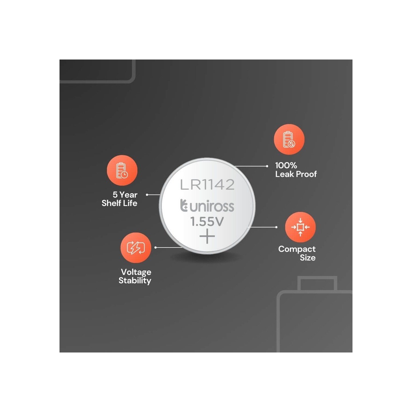 Uniross Alkaline-Coin Battery - LR1142 - AG12 LR43 Battery (10pack) — Buy in Cyprus with Fast Delivery