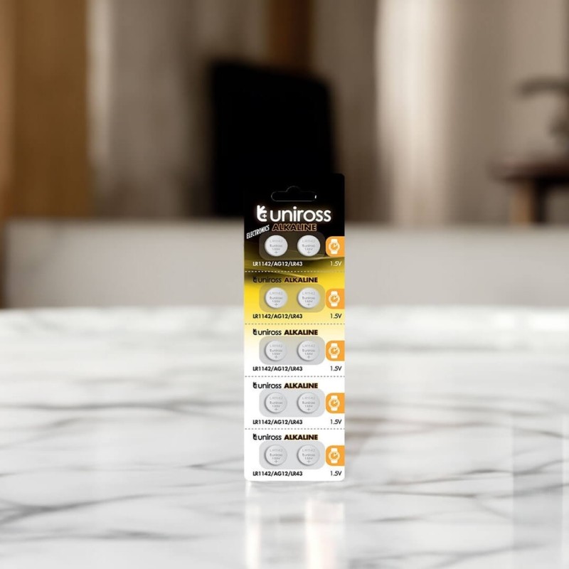 Buy Uniross Alkaline-Coin Battery - LR1142 - AG12 LR43 Battery (10pack) in Cyprus, Nicosia, Limassol, Larnaka, Pafos