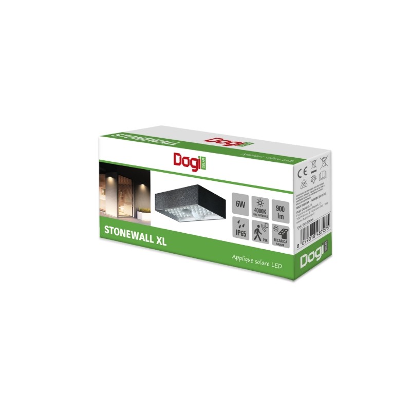 Buy GBC DOGI STONEWALL XL Solar LED Wall Light with PIR - Solar LED Wall Light w... in Cyprus, Nicosia, Limassol, Larnaka, Pafos