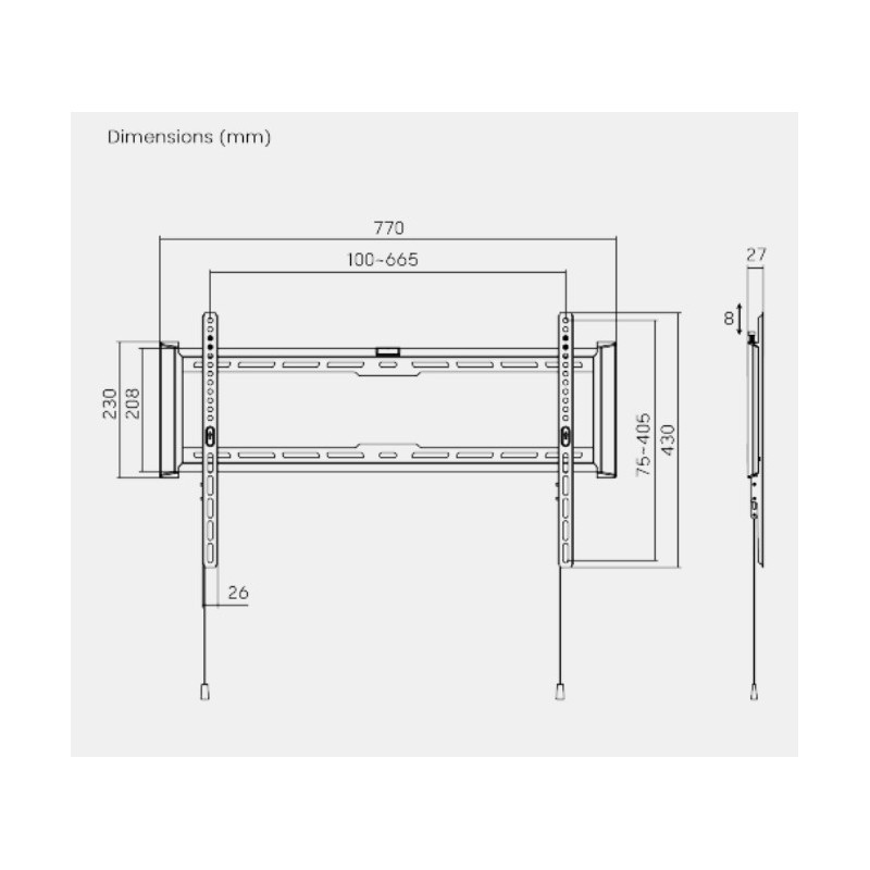 Buy Brateck TV Mount - LP77-46F - 60x40 Fixed 75kg in Cyprus, Nicosia, Limassol, Larnaka, Pafos