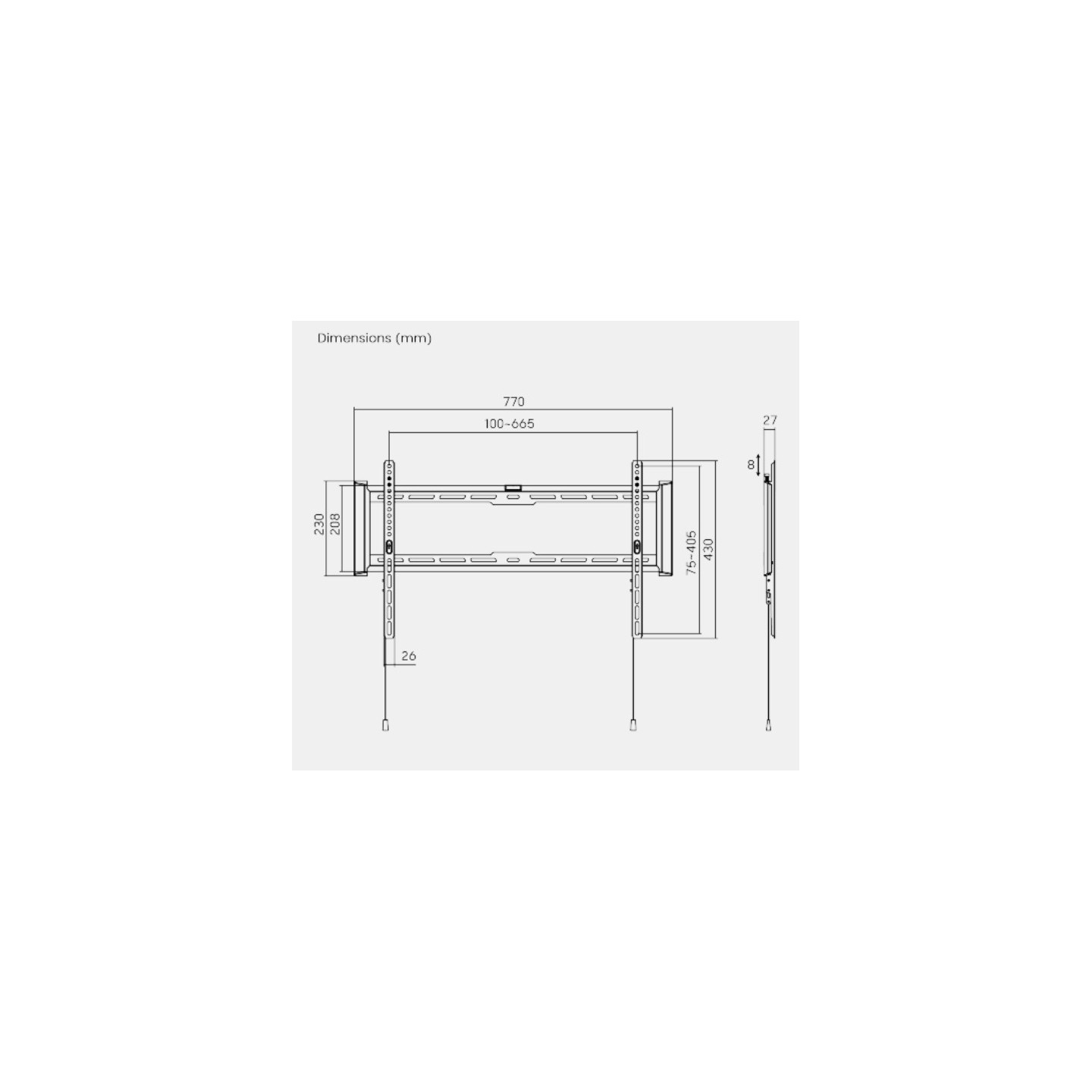 Brateck TV Mount - LP77-46F - 60x40 Fixed 75kg — Buy in Cyprus with Fast Delivery