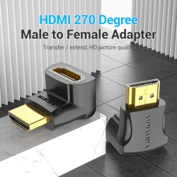 Buy Vention HDMI Right Angle Adaptor - AINB0 - Male to Female 270 Degree 4K60Hz in Cyprus, Nicosia, Limassol, Larnaka, Pafos