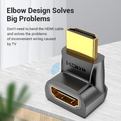 Buy Vention HDMI Right Angle Adaptor - AINB0 - Male to Female 270 Degree 4K60Hz in Cyprus, Nicosia, Limassol, Larnaka, Pafos