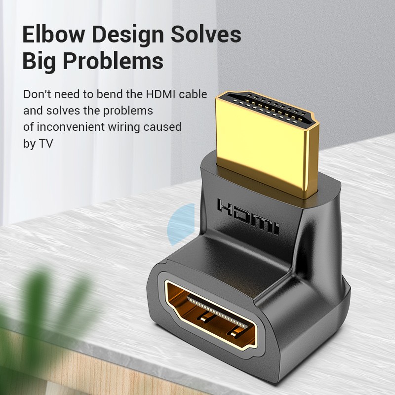 Buy Vention HDMI Right Angle Adaptor - AINB0 - Male to Female 270 Degree 4K60Hz in Cyprus, Nicosia, Limassol, Larnaka, Pafos