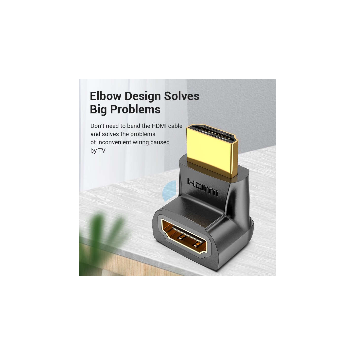 Vention HDMI Right Angle Adaptor - AINB0 - Male to Female 270 Degree 4K60Hz — Buy in Cyprus with Fast Delivery