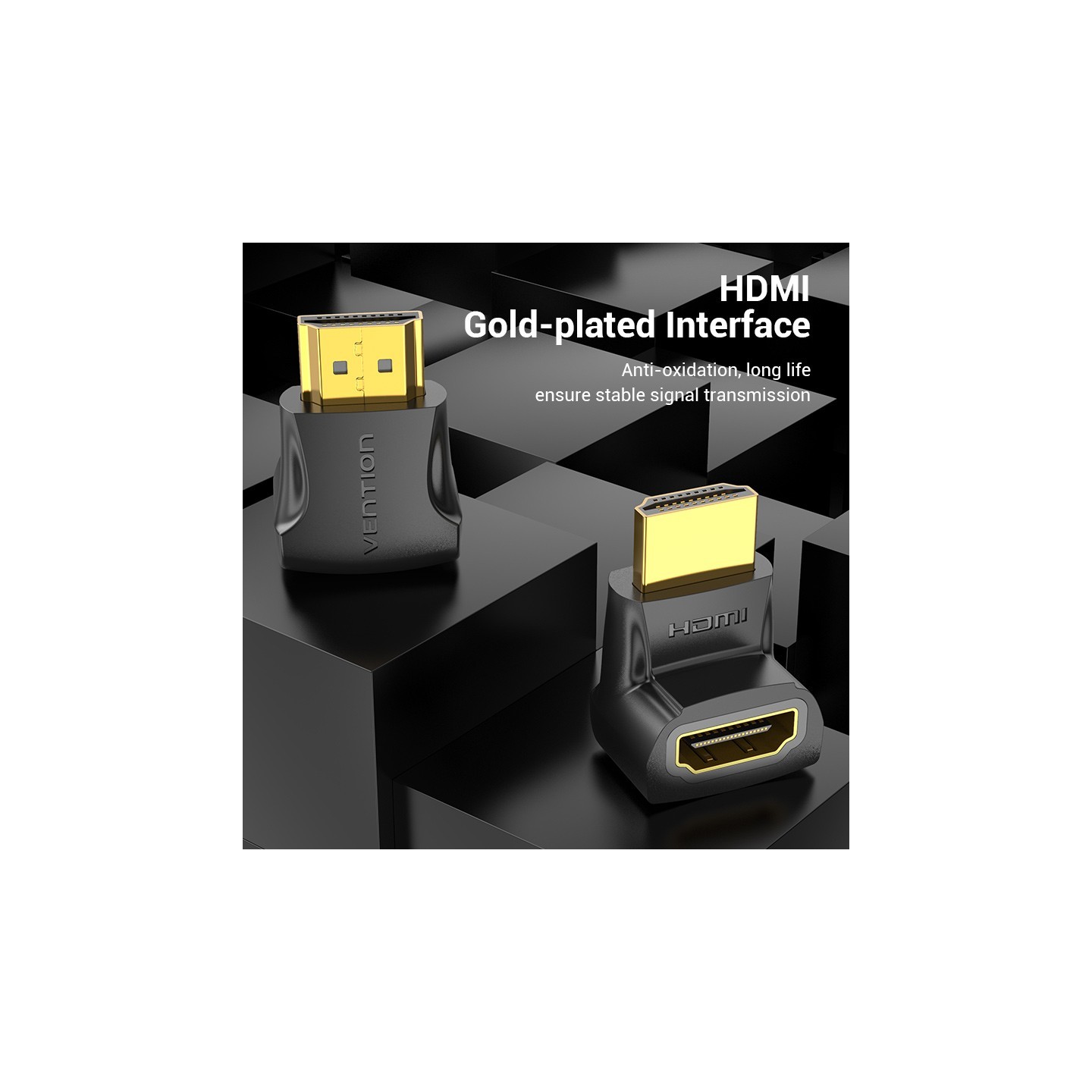 Vention HDMI Right Angle Adaptor - AINB0 - Male to Female 270 Degree 4K60Hz — Buy in Cyprus with Fast Delivery