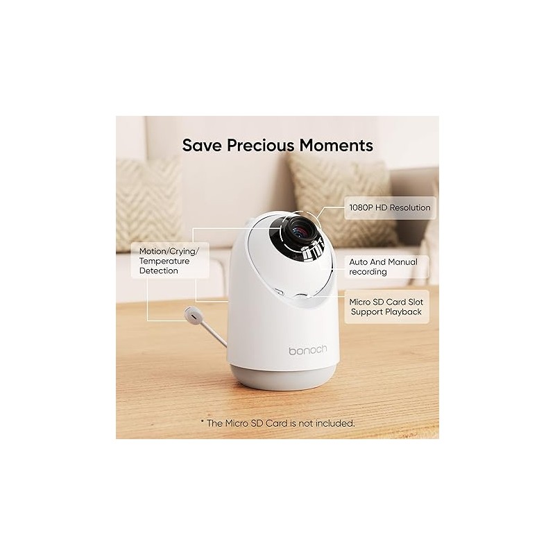 Buy Bonoch Portable Baby Monitor - BBM04 - 5.5'' 1080p PTZ Camera & Local Storag... in Cyprus, Nicosia, Limassol, Larnaka, Pafos