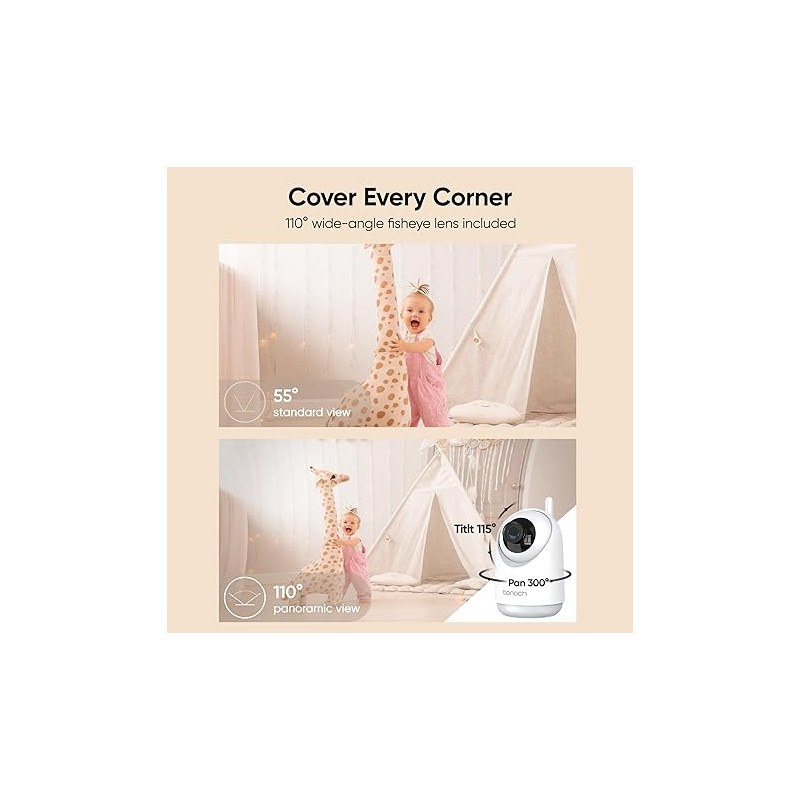Buy Bonoch Portable Baby Monitor - BBM04 - 5.5'' 1080p PTZ Camera & Local Storag... in Cyprus, Nicosia, Limassol, Larnaka, Pafos