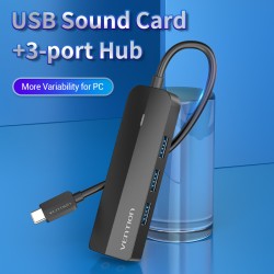 Buy Vention HUB USB-C 3 x USB3.0 Micro-B Stereo Sound 0.15m - TGQBB - USB-C 3 x ... in Cyprus, Nicosia, Limassol, Larnaka, Pafos