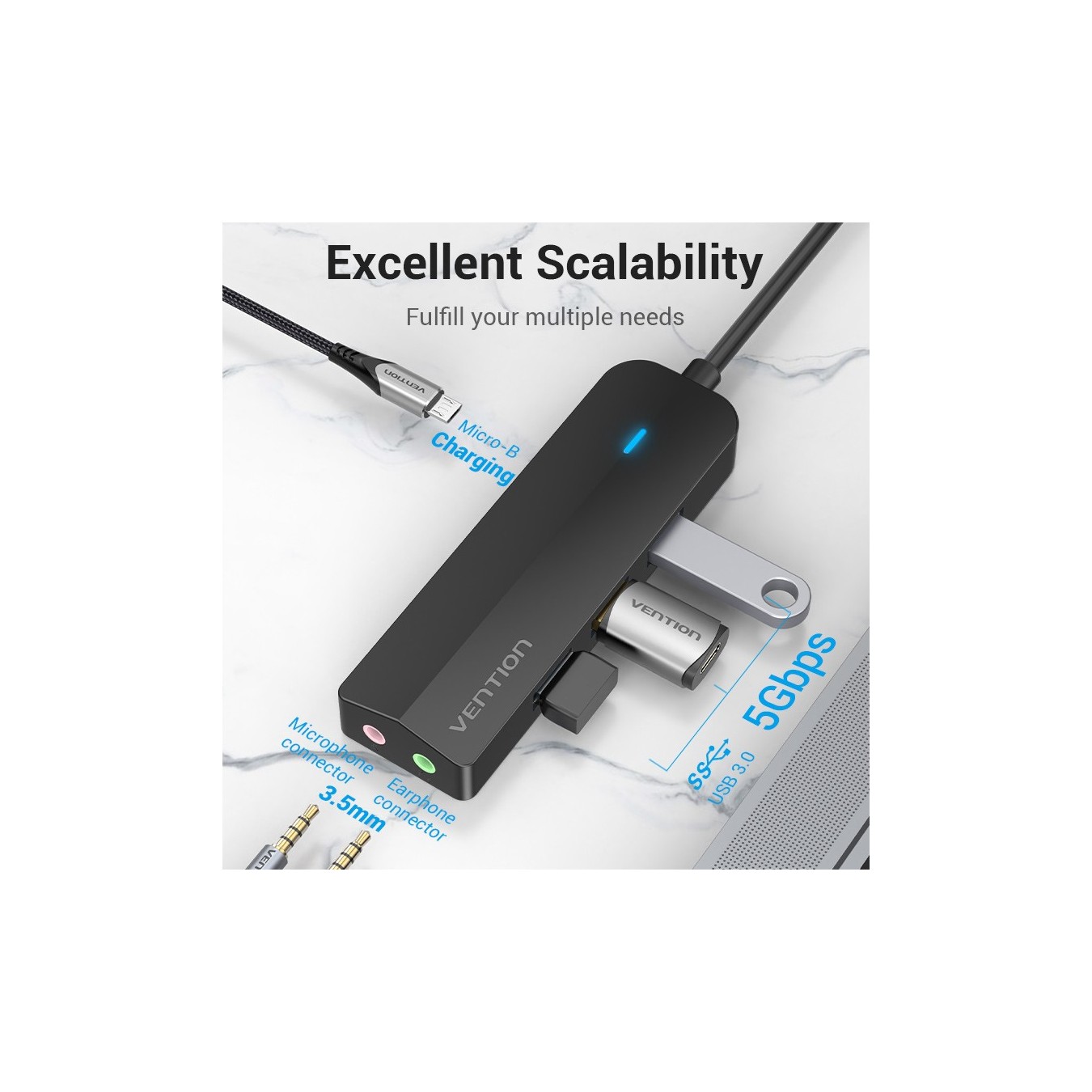 Vention TGQBB USB-C Hub – 3x USB 3.0 0.15m | Armenius Store