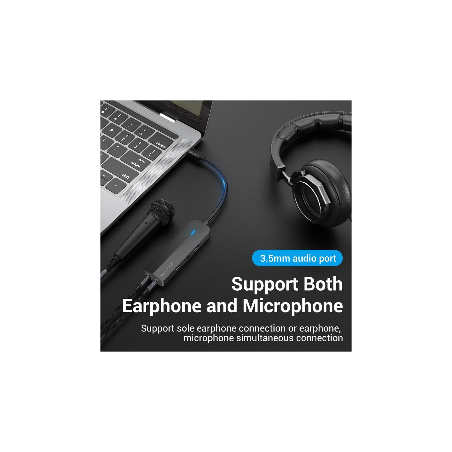 Vention HUB USB-C 3 x USB3.0 Micro-B Stereo Sound 0.15m - TGQBB - USB-C 3 x USB3.0 Micro-B Stereo Sound 0.15m