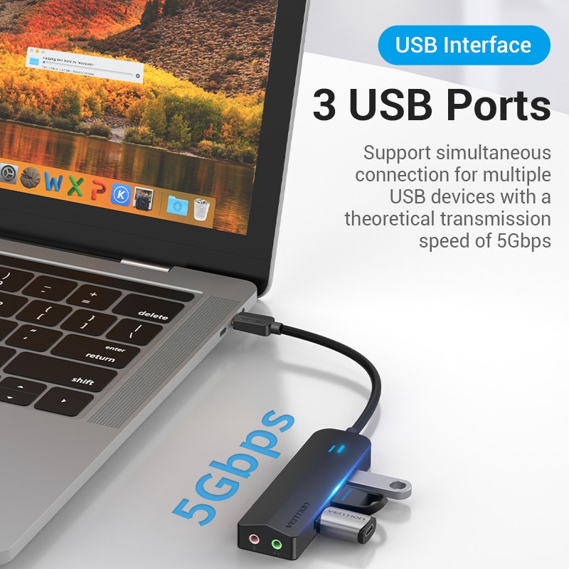Buy Vention HUB USB-C 3 x USB3.0 Micro-B Stereo Sound 0.15m - TGQBB - USB-C 3 x ... in Cyprus, Nicosia, Limassol, Larnaka, Pafos