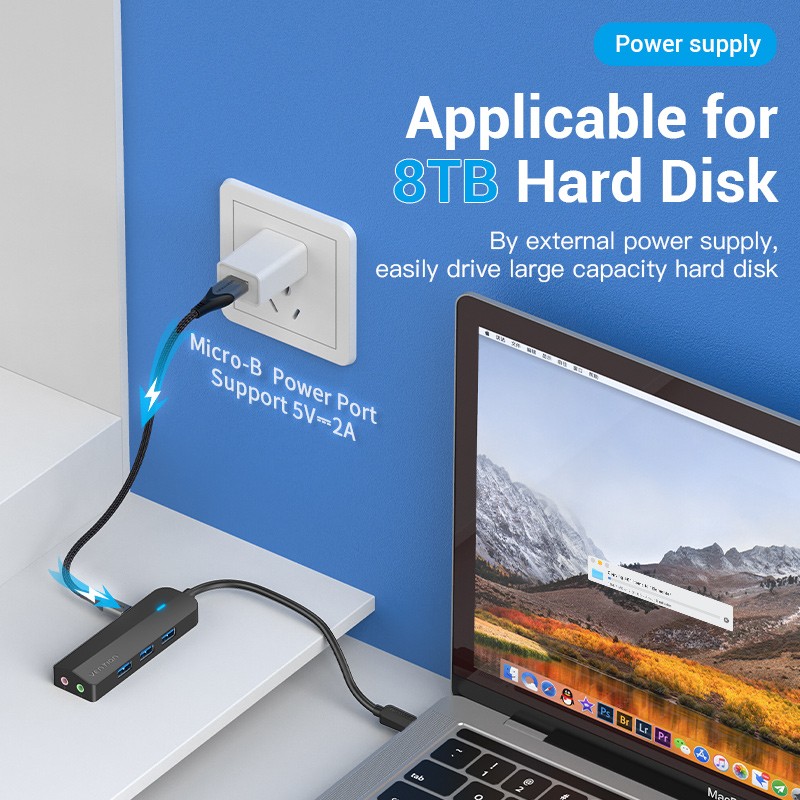 Buy Vention HUB USB-C 3 x USB3.0 Micro-B Stereo Sound 0.15m - TGQBB - USB-C 3 x ... in Cyprus, Nicosia, Limassol, Larnaka, Pafos