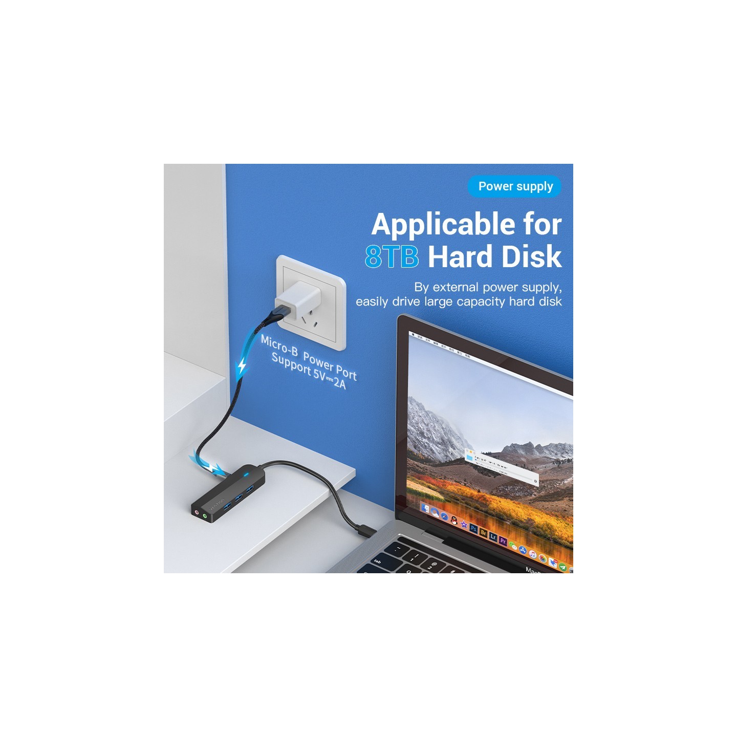 Vention HUB USB-C 3 x USB3.0 Micro-B Stereo Sound 0.15m - TGQBB - USB-C 3 x USB3.0 Micro-B Stereo Sound 0.15m