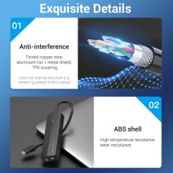 Buy Vention HUB USB-C 3 x USB3.0 Micro-B Stereo Sound 0.15m - TGQBB - USB-C 3 x ... in Cyprus, Nicosia, Limassol, Larnaka, Pafos