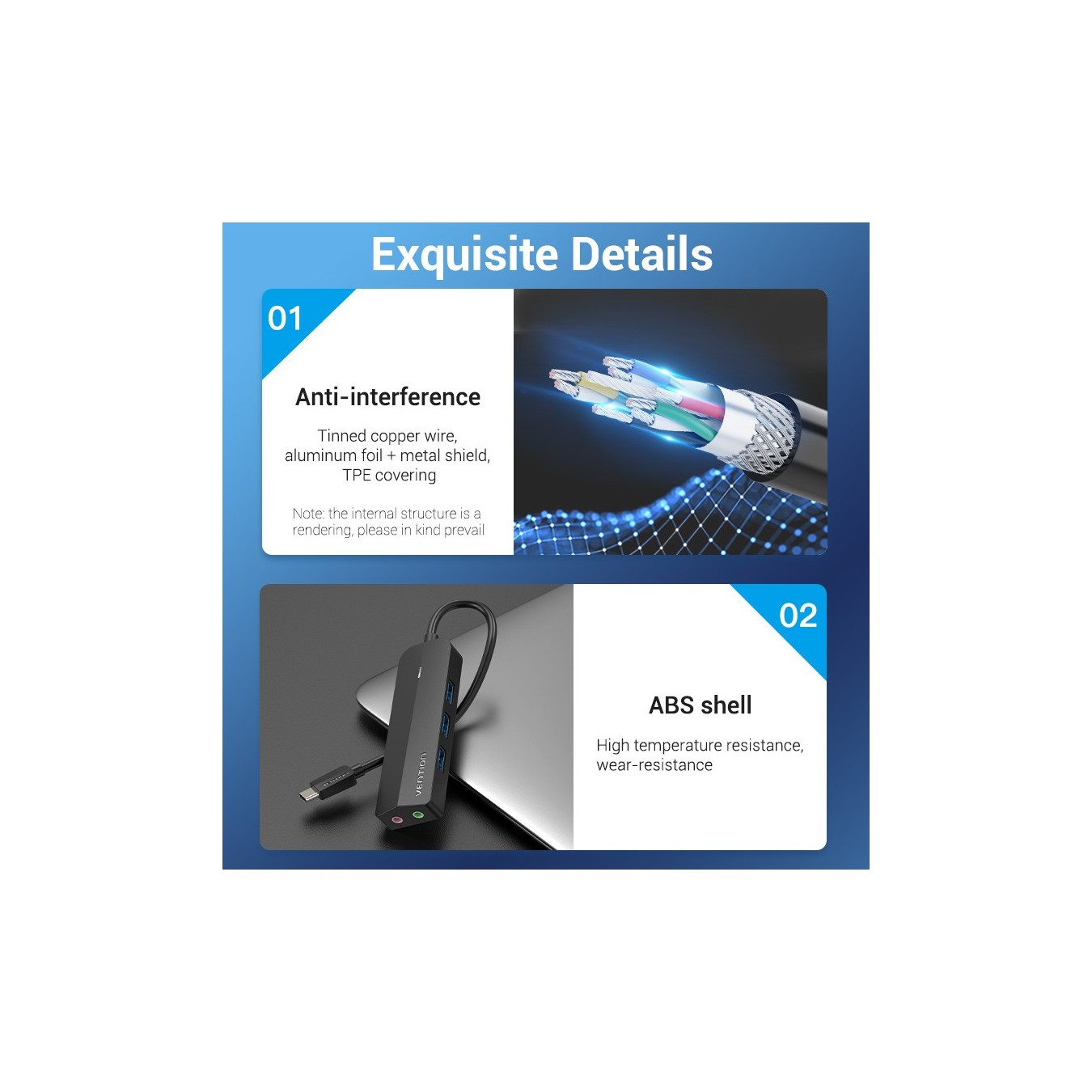 Vention TGQBB USB-C Hub – 3x USB 3.0 0.15m | Armenius Store