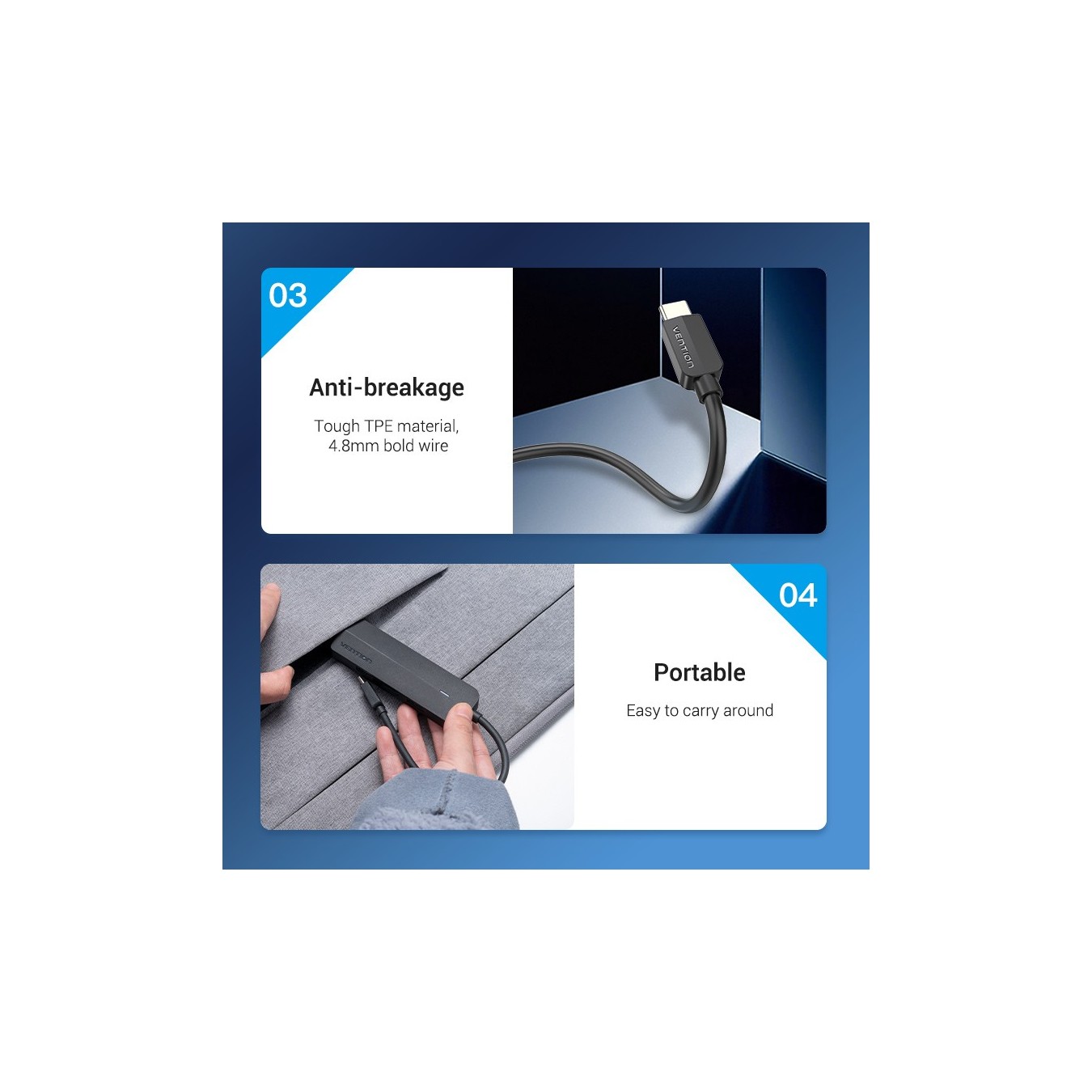 Vention TGQBB USB-C Hub – 3x USB 3.0 0.15m | Armenius Store